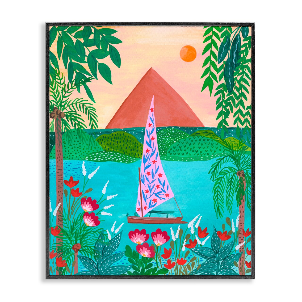 Stupell Industries Sailboat on Egypt Nile Framed Giclee, design by Nabeela Rumi